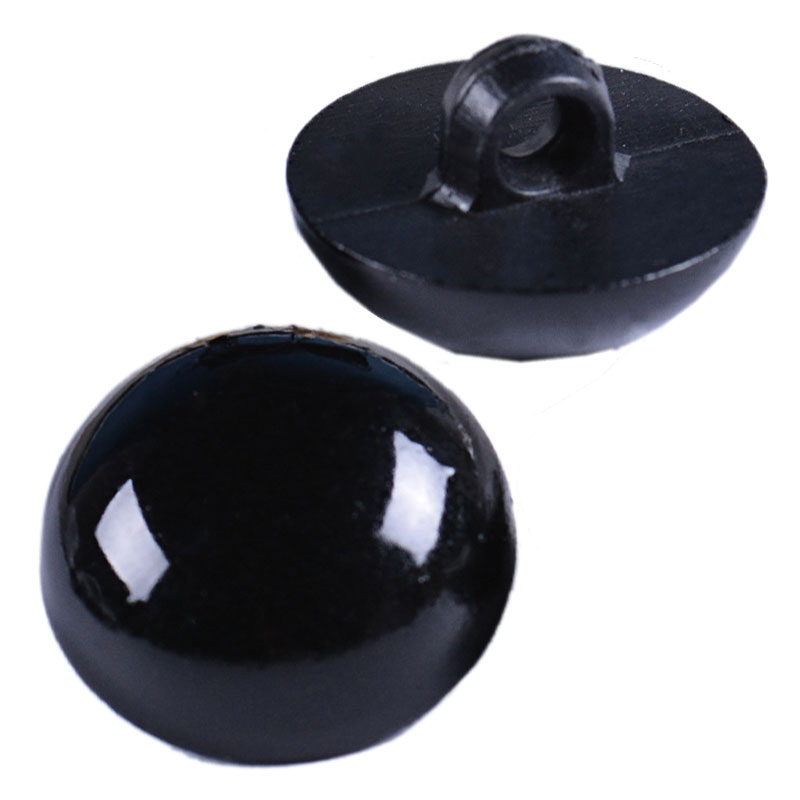 Button Hole Cutter - Schwarze Harzknöpfe, runder Pilz, gewölbt, Nähschaft,
