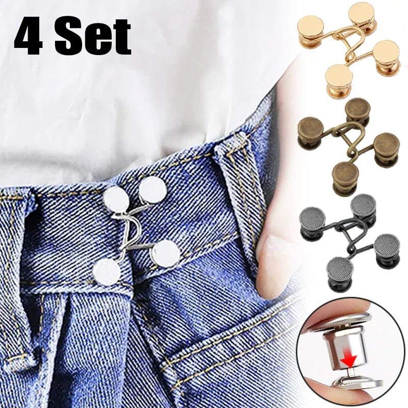 Button Hole Cutter - 1/4Set Nagelfreie Metall Jeans Knopf Druckknöpfe