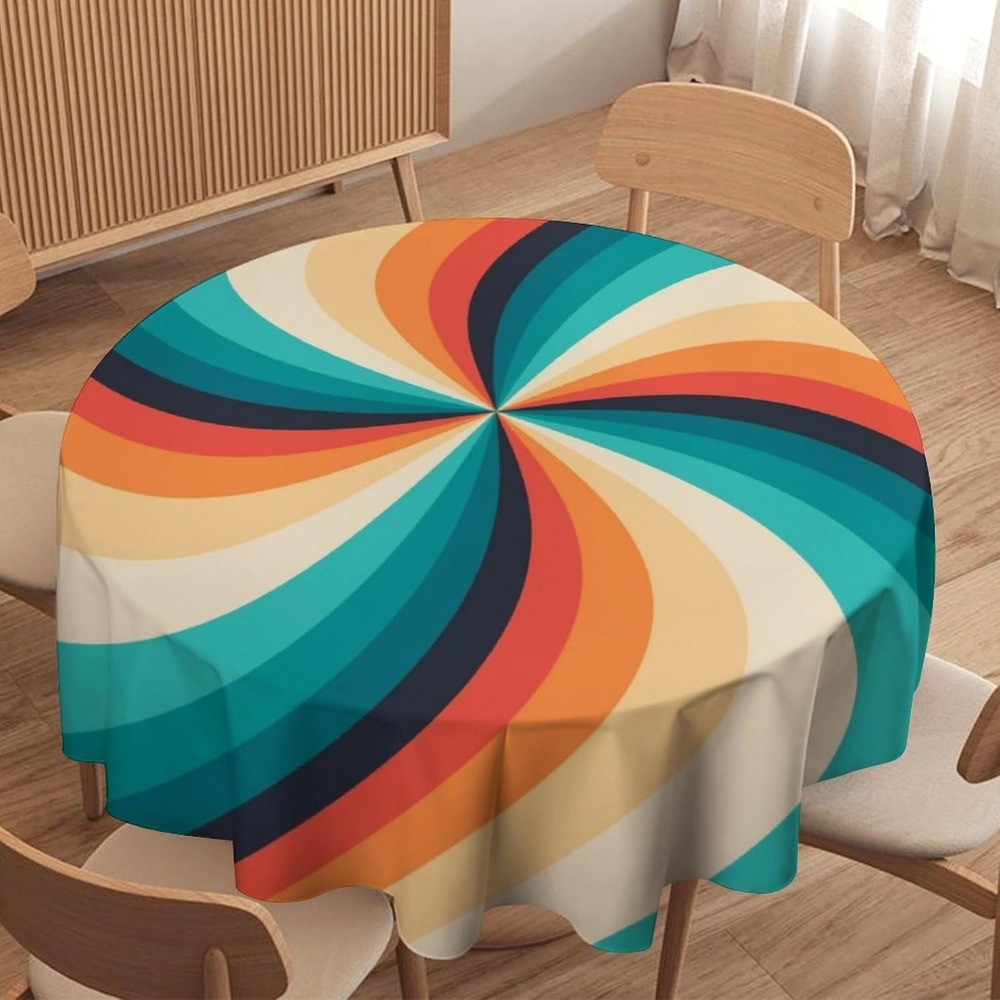 Century Textile & Sewing Supply Avenue C North Saskatoon Sk - Vintage Groovy Swirl runde Tischdecke im