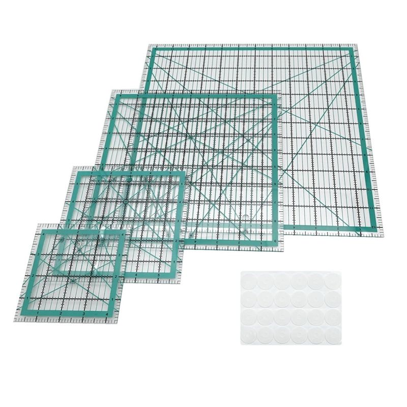Quilting Ruler Square - Quilt-Lineale, 4 quadratische Quilt-Vorlagen, Acryl-Lineale mit