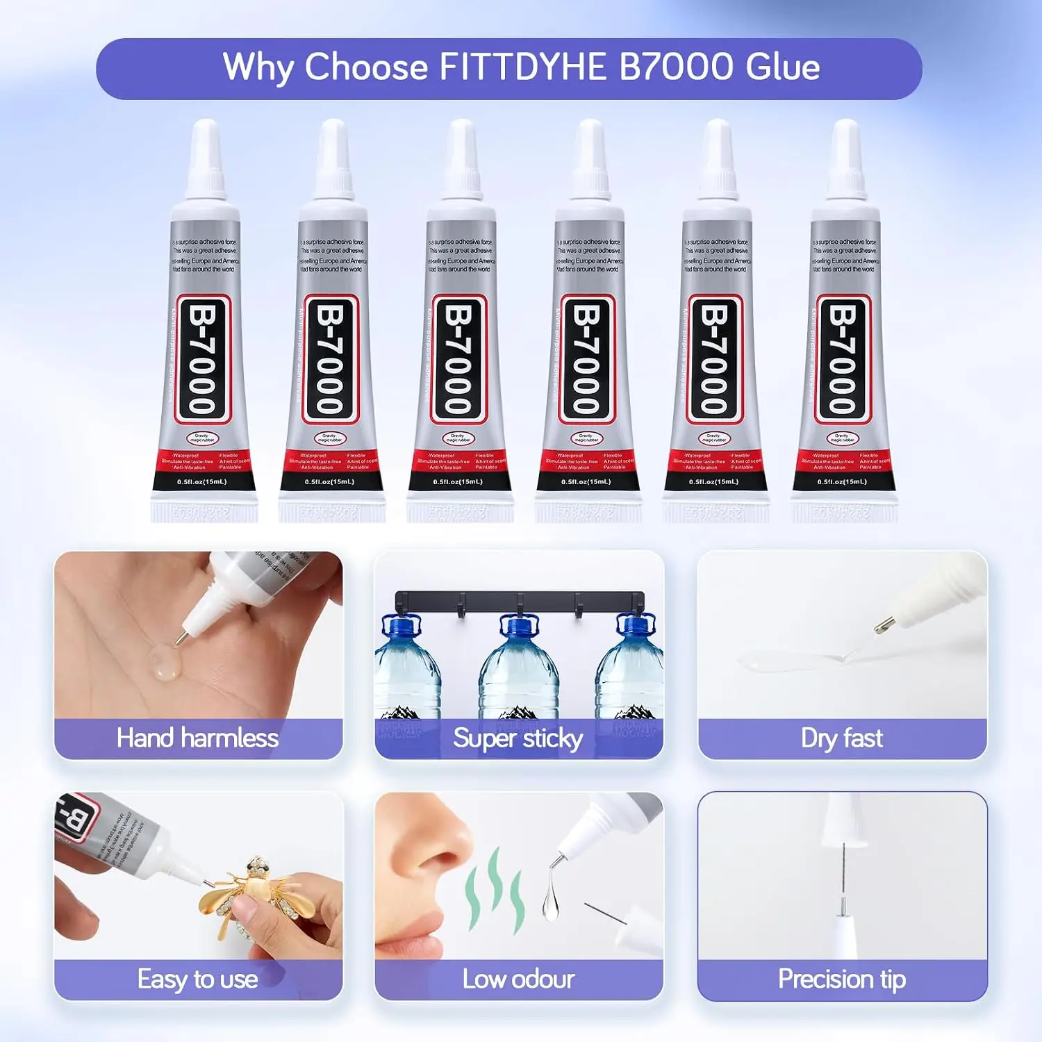 ICUTE-FITTDYHE 6 Stück Schmuck – Fabric Glue Bond Bewertung und Preis