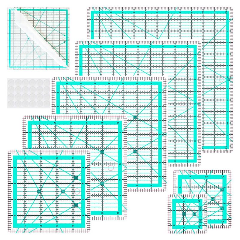 A25F-Blau 7-teiliges Kragenlin – Quilting Ruler Square Bewertung und Preis