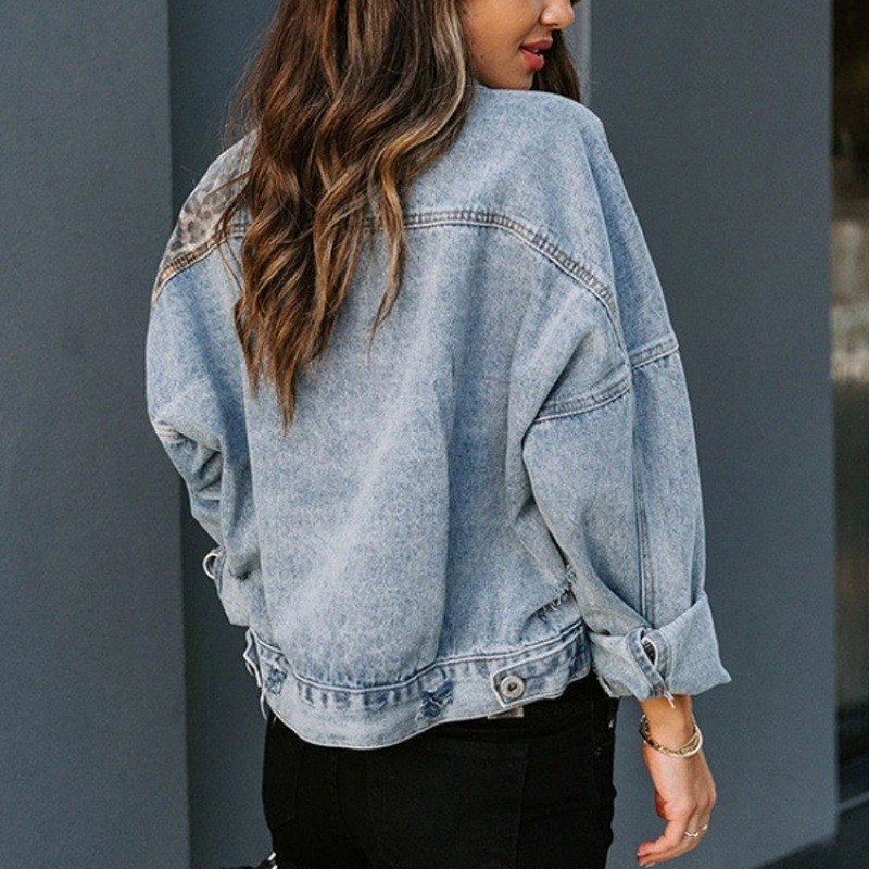 Leopard Nähte Denim Jacke Frau – Sewing Jackets Bewertung und Preis