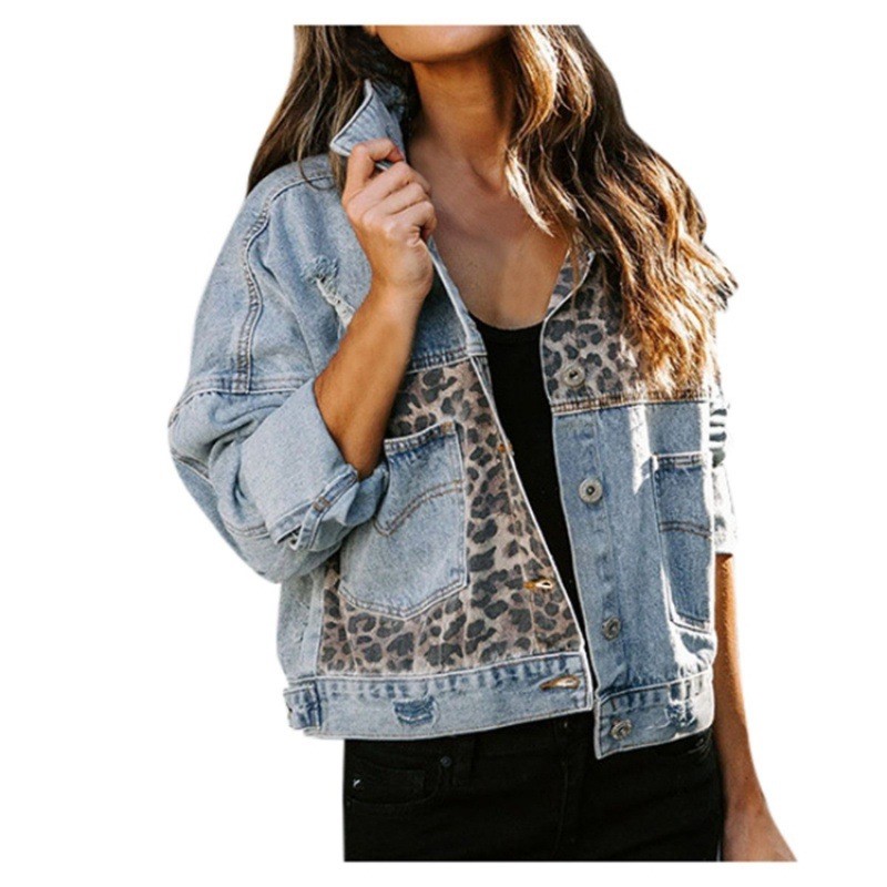 Leopard Nähte Denim Jacke Frau – Sewing Jackets Bewertung und Preis